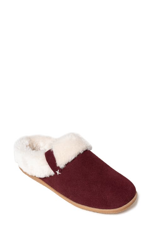 Camp Collar Faux Fur Scuff Slipper (Women)