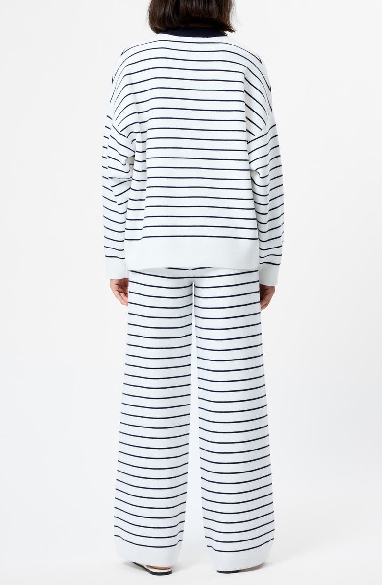 French Connection Marley Striped Knit Wide Leg Pants, Alternate, color, 10-White-Marine