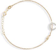 MESHMERISE Diamond Initial Bezel Bracelet
