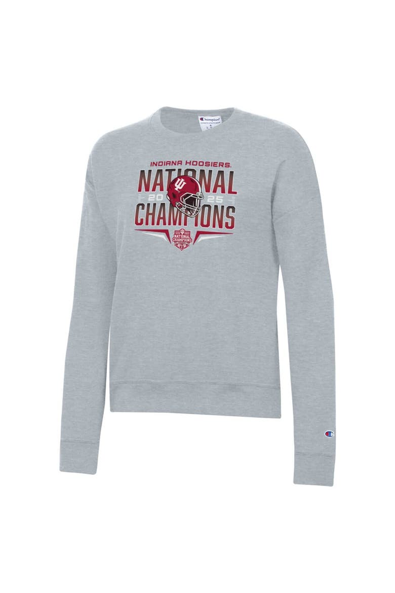 Unisex Champion  Heather Gray Indiana Hoosiers College Football Playoff 2025 National Champions Schedule Sweatshirt, Alternate, color, Heather Gray