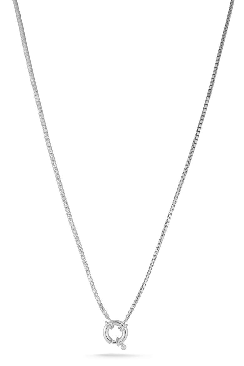 Spring Ring Pendant Necklace, Main, color, SILVER