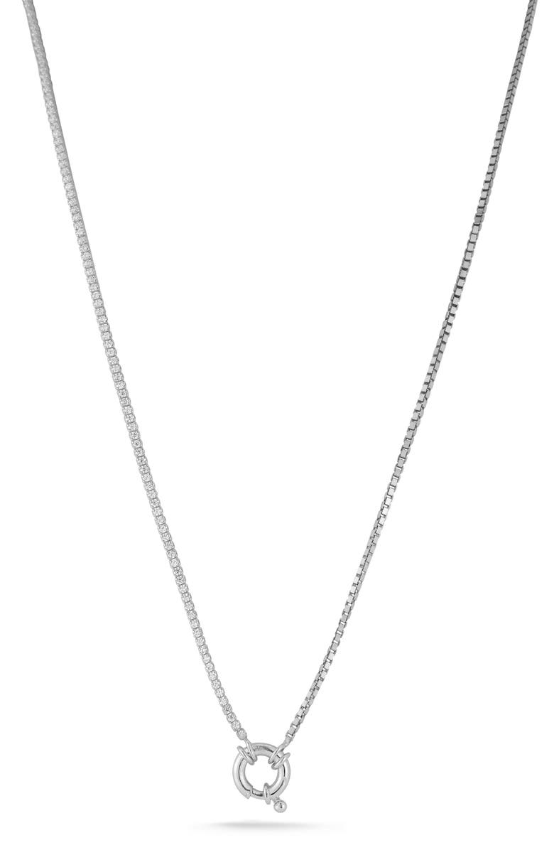 CHLOE AND MADISON Spring Ring Pendant Necklace, Main, color, Silver