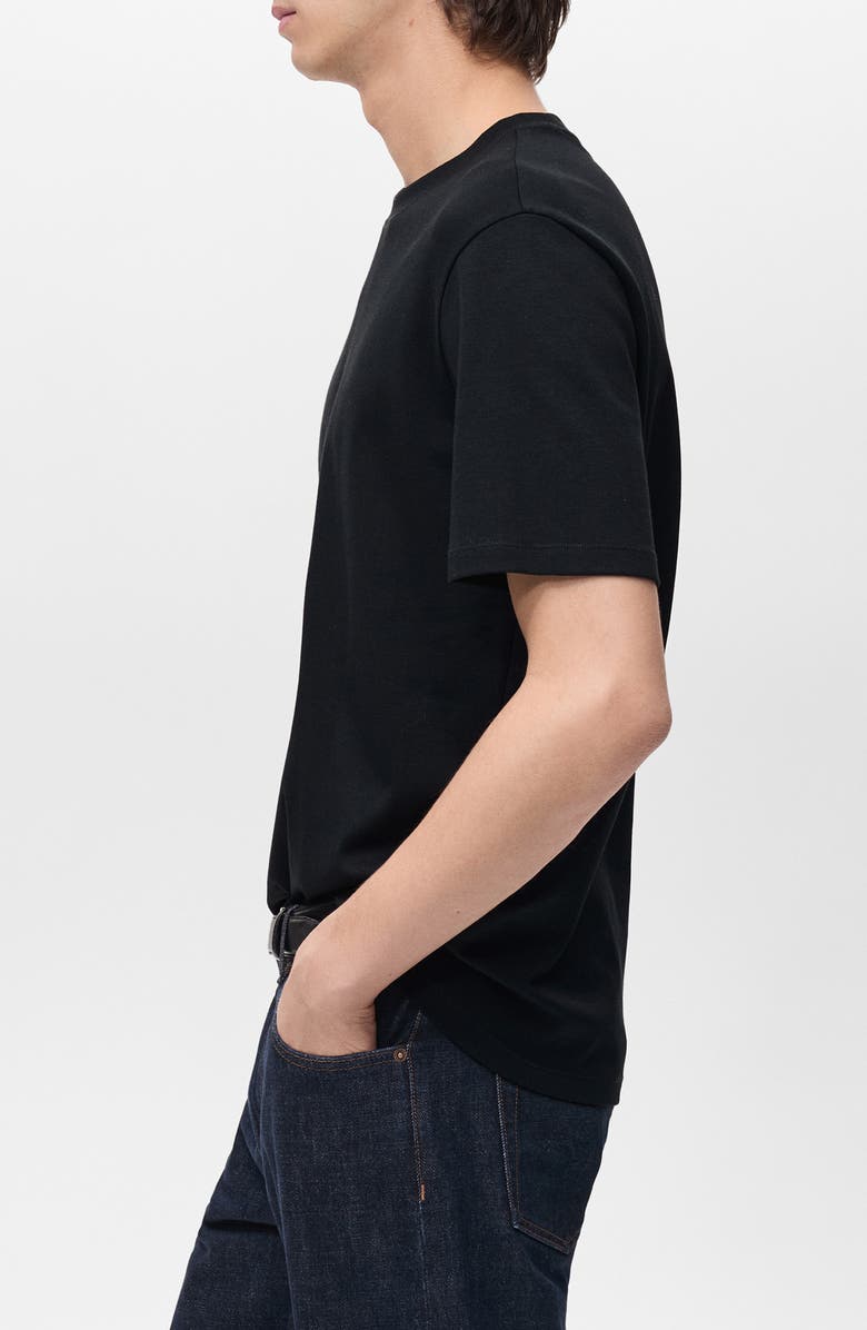 MANGO Regular Fit Medium Weight Cotton T-Shirt, Alternate, color, Black