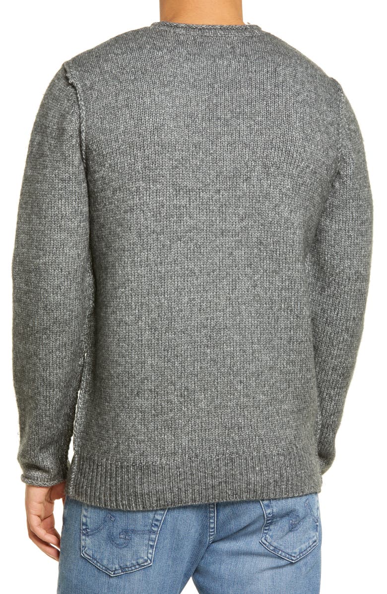 Schott NYC Rolled Collar Sweater, Alternate, color, Charcoal