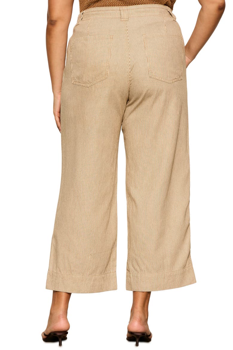 Lily Stripe Crop Pants, Alternate, color, BROWN