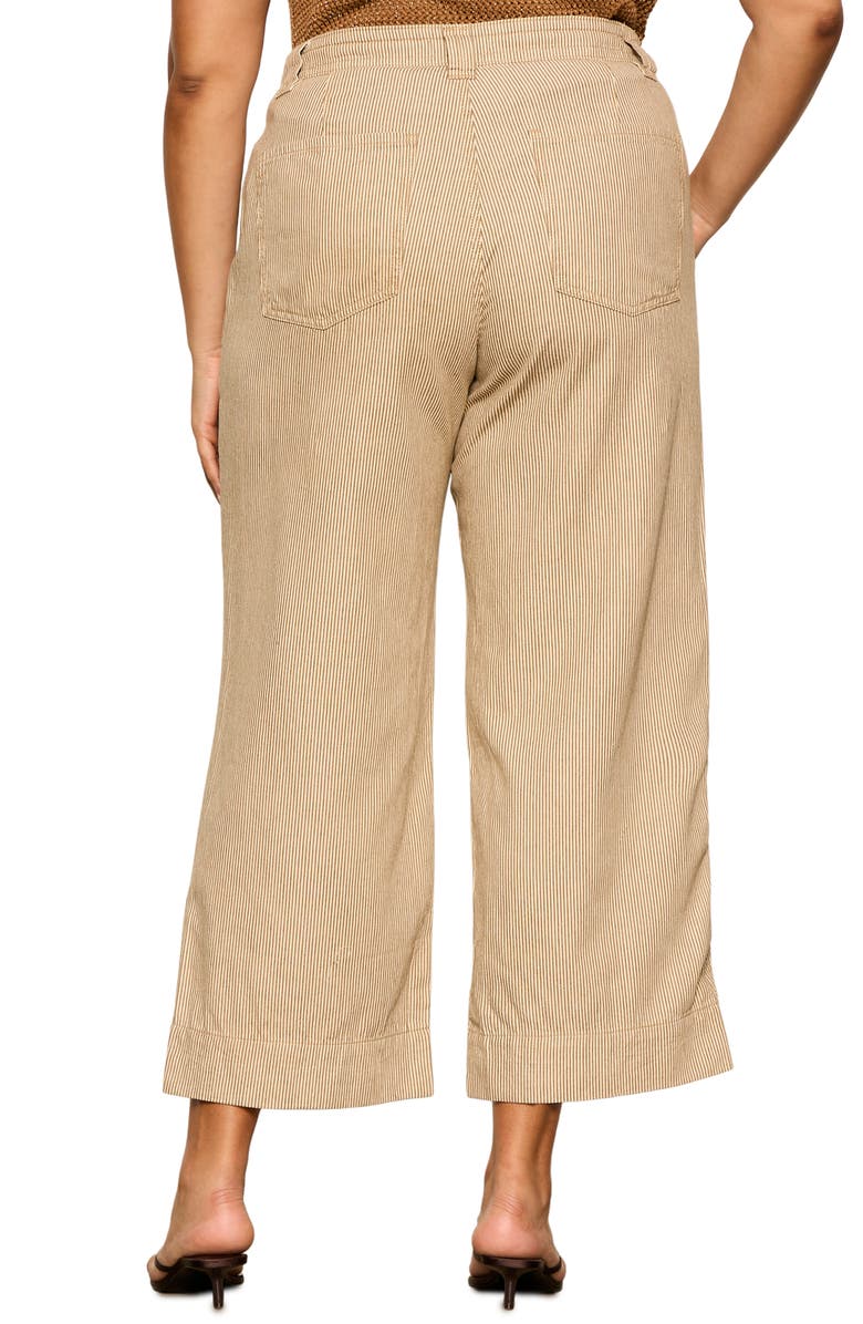 Sanctuary Lily Stripe Crop Pants, Alternate, color, Brown