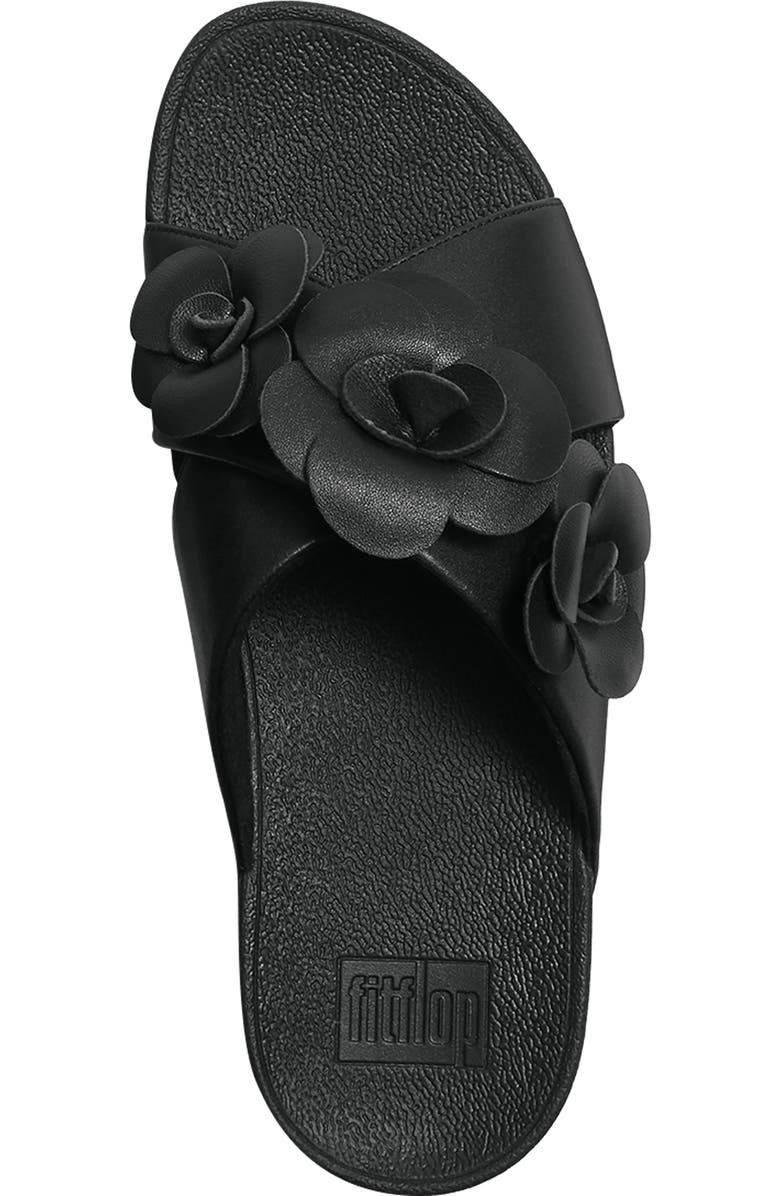 FitFlop Lulu Flower Cross Slides, Alternate, color, Black