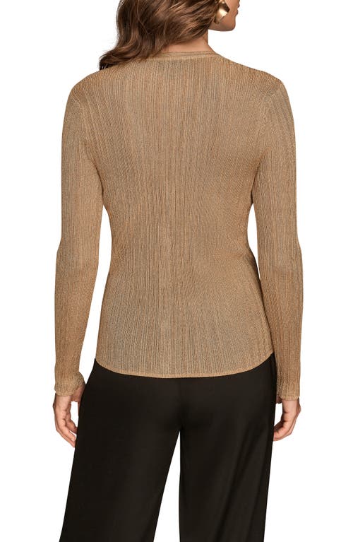 Donna Karan New York Metallic Cardigan In Brown