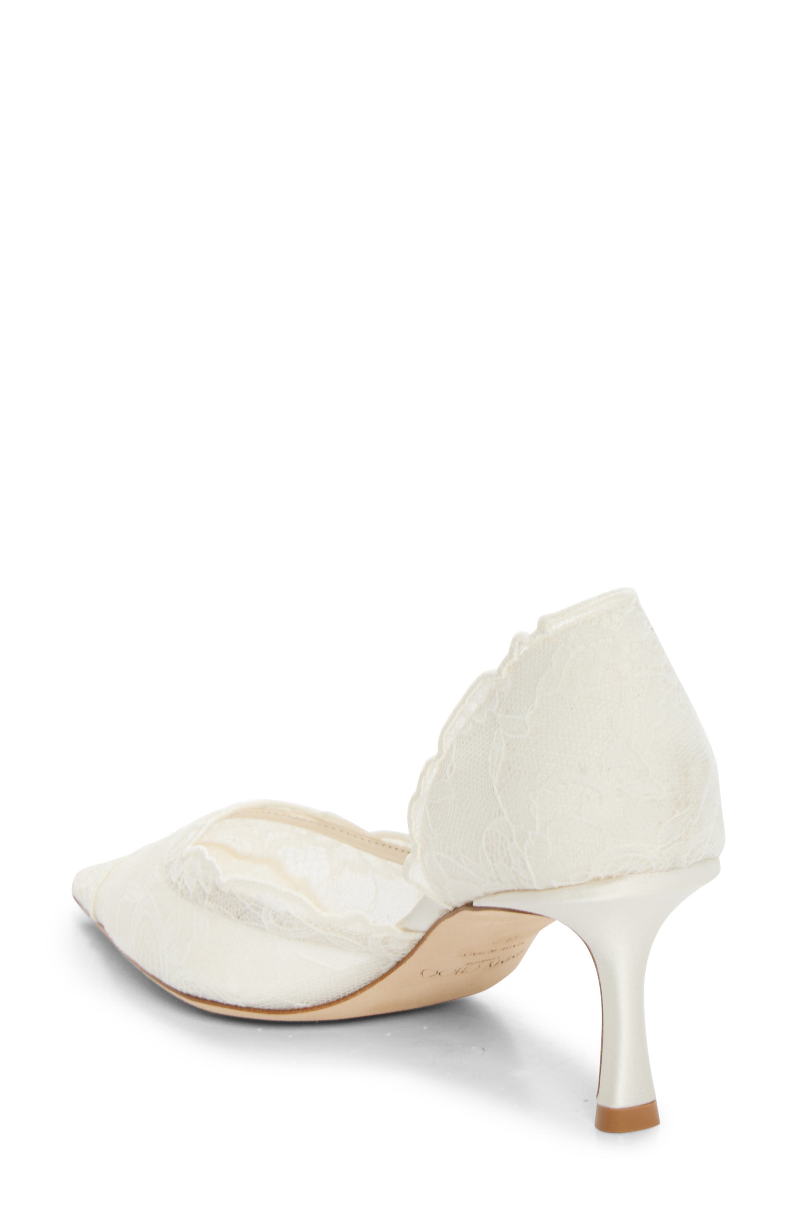 Faiz Lace Pointed Toe d'Orsay Pump, Alternate, color, IVORY/ IVORY