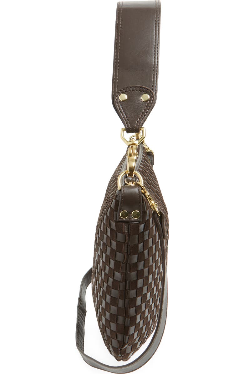 Clare V. Moyen Woven Leather & Suede Messenger Bag, Alternate, color,