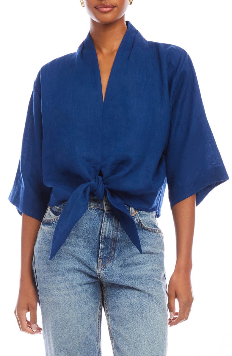 FIFTEEN TWENTY Bernice Tie Front Top, Main, color, 