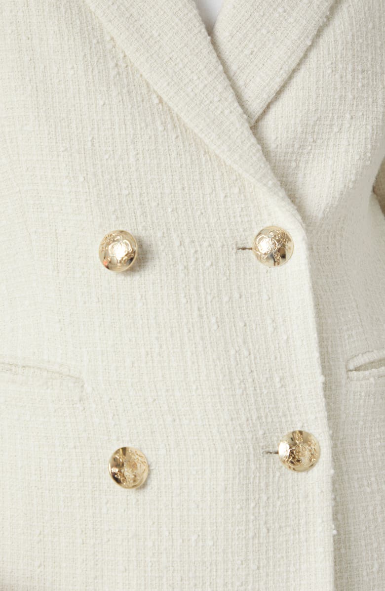 LK Bennett Mariner Double Breasted Tweed Jacket, Alternate, color, Cre-Cream