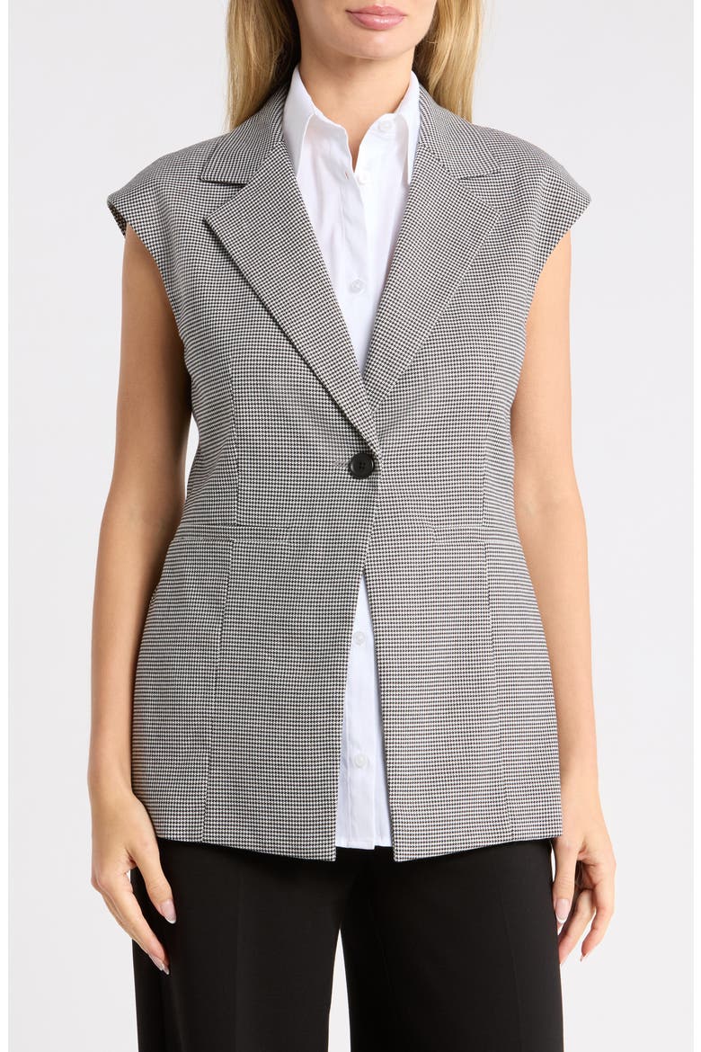Vest with Detachable Shirt, Main, color, BLACK/ PURE WHITE