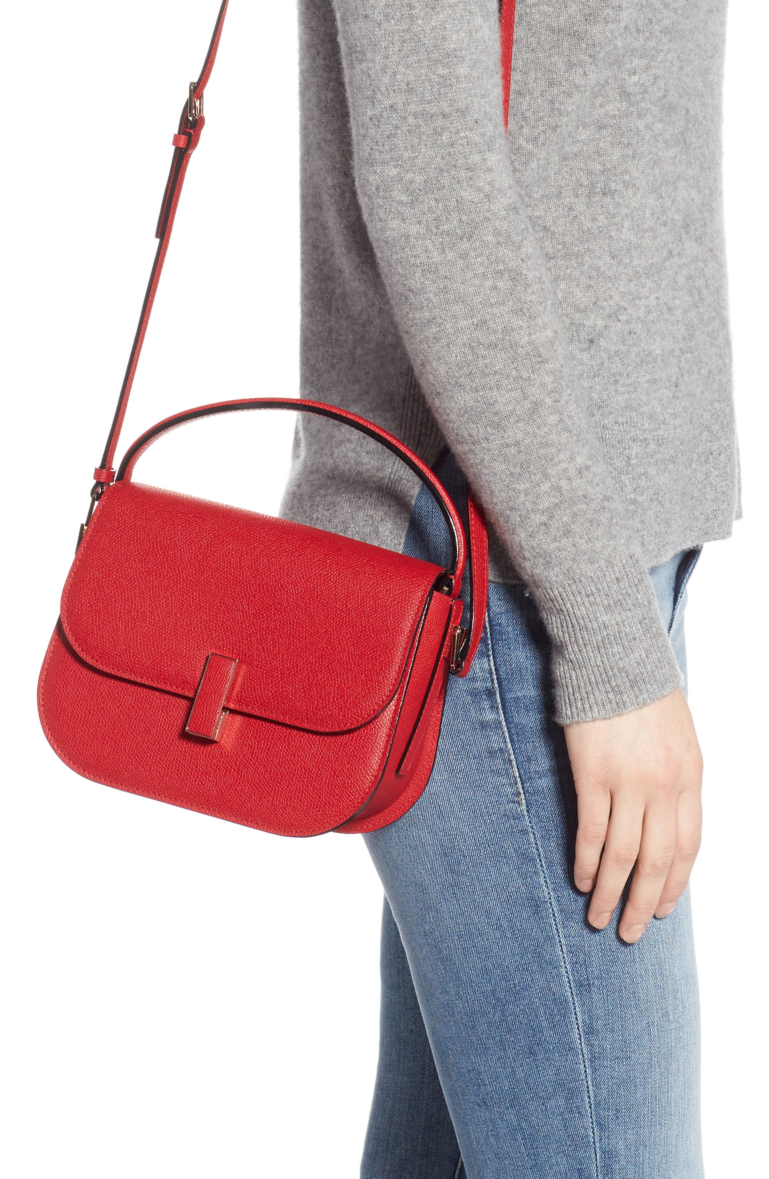 Valextra Iside Leather Top Handle Bag, Alternate, color, 