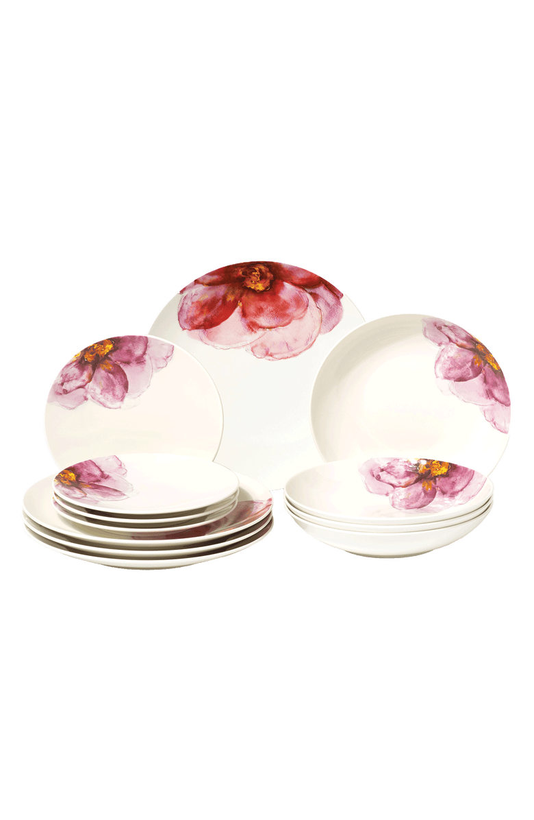 Villeroy & Boch Rose Garden 12 Piece Dinner Set, Main, color, 