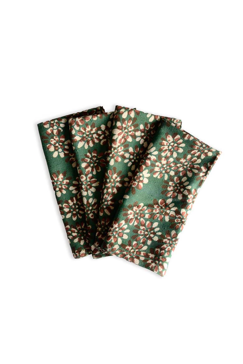 Organic Cotton Dinner Napkins, Main, color, Green