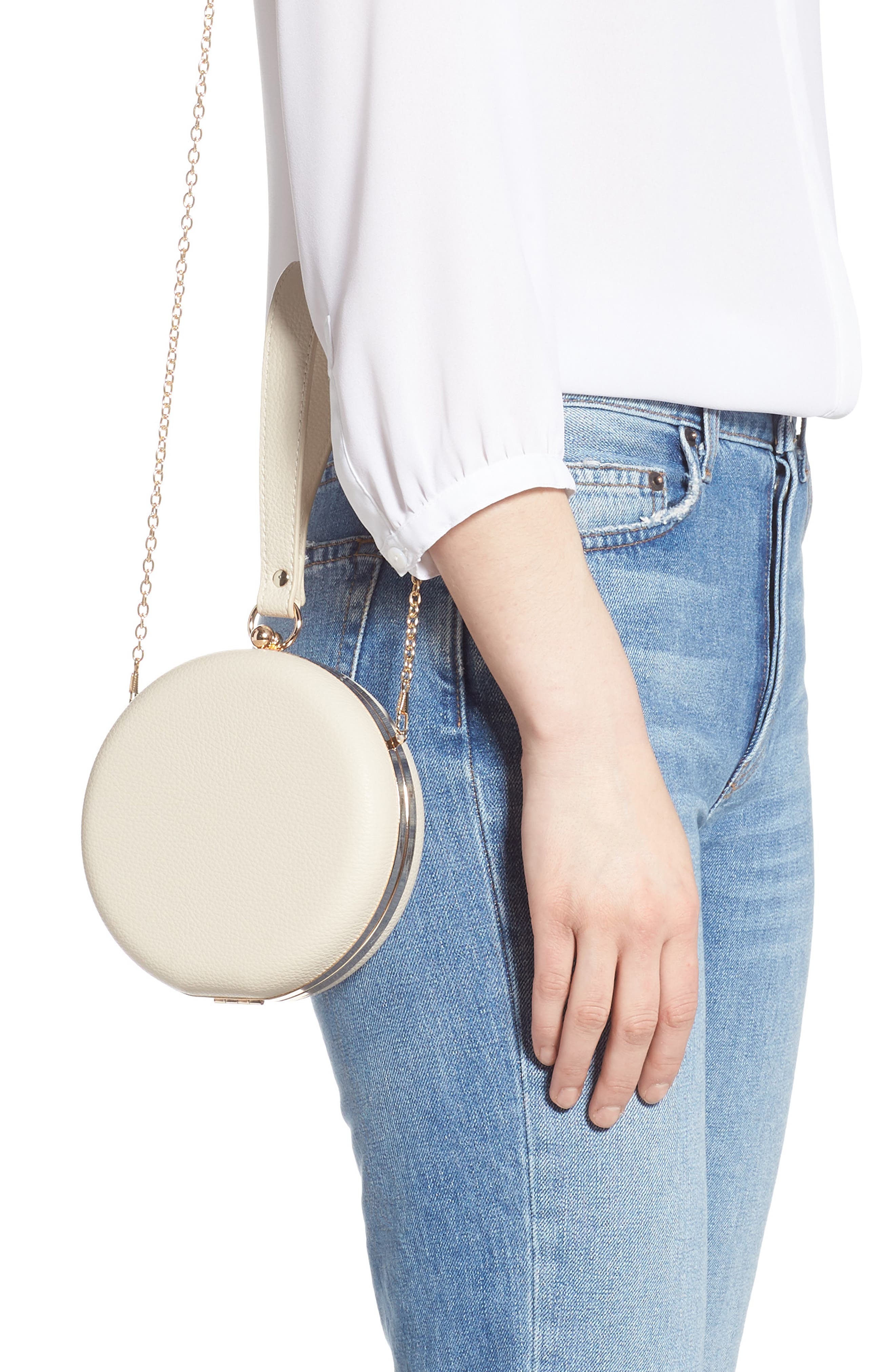 Julia Vegan Leather Canteen Minaudière, Alternate, color, BONE