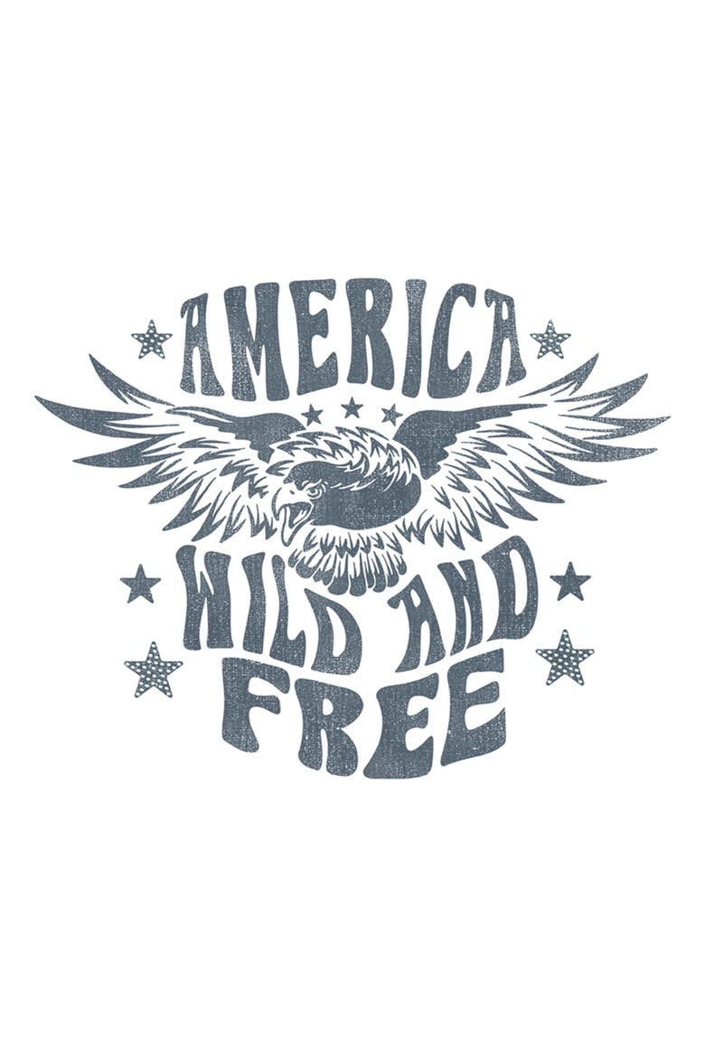 Juniors Lost Gods America Wild and Free Bald Eagle T Shirt, Alternate, color, White