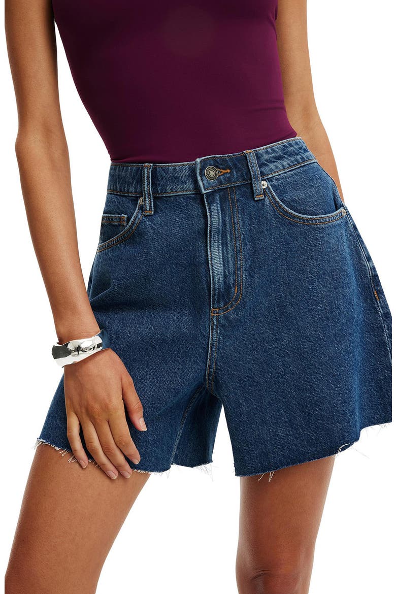 High Waist '90s Denim Shorts, Alternate, color, GEMINI BLUE RAW