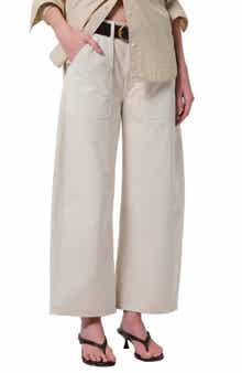 Citizens of Humanity Ayla High Waist Crop Wide Leg Twill Utility Pants
