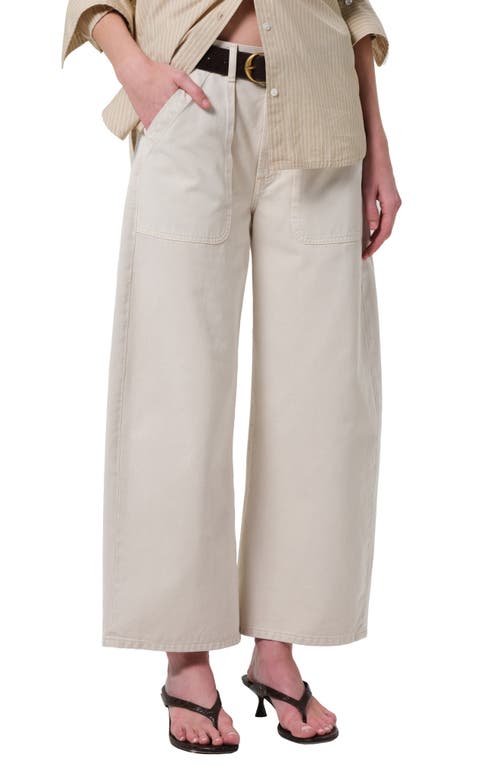 Citizen Of Humanity Citizens Of Humanity Ayla High Waist Crop Wide Leg Twill Utility Pants In Neutral