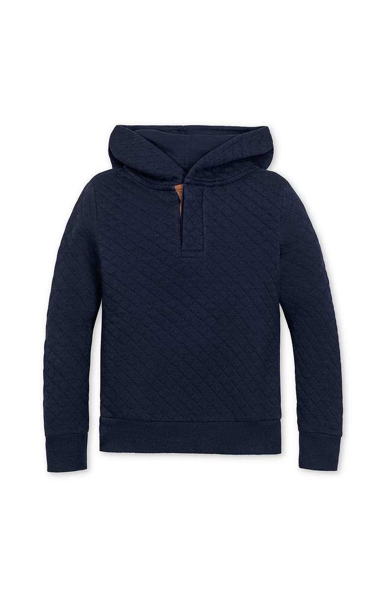 Hope & Henry Kids' Quilted Hooded Sweatshirt, Main, color, Navy Quilted