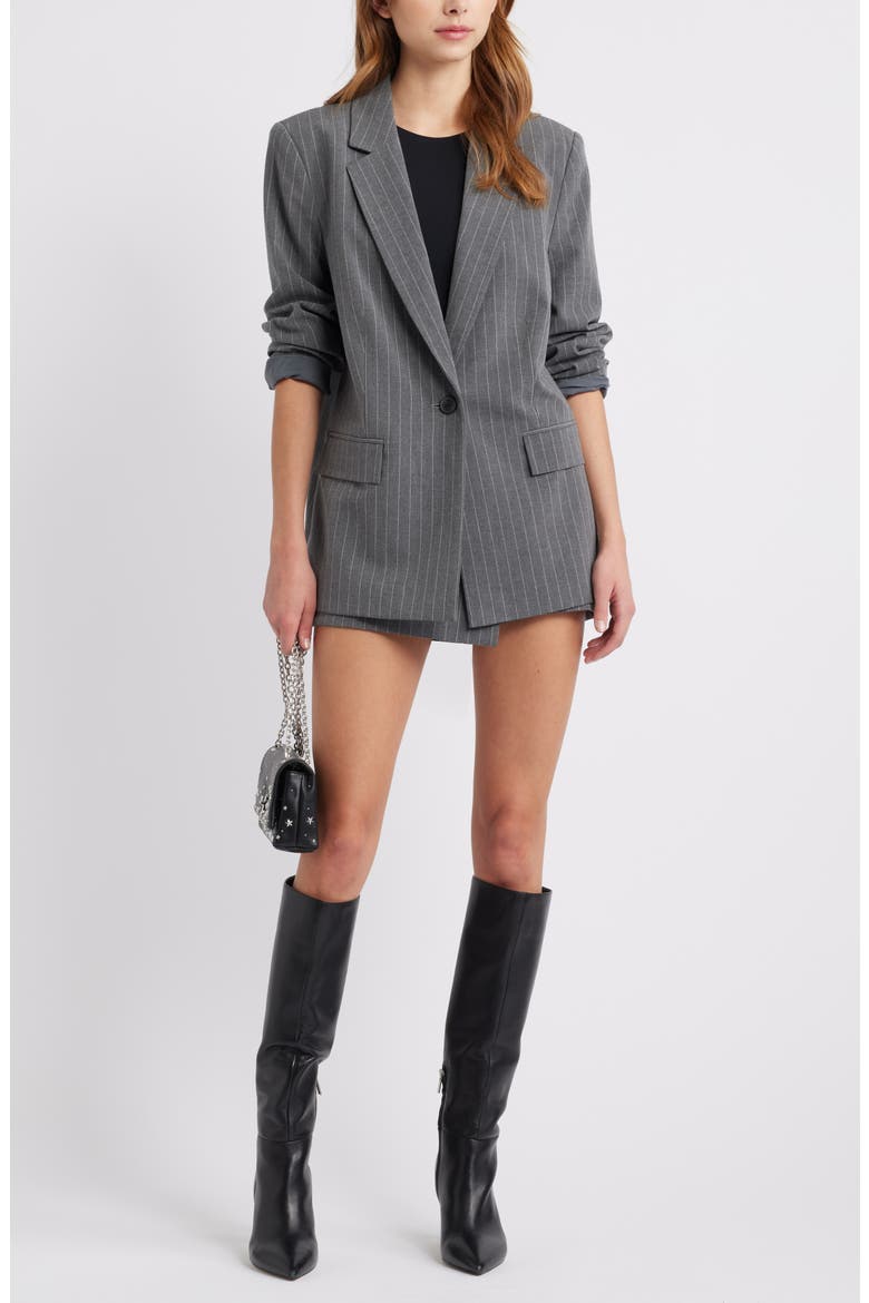 Relaxed Pinstripe Blazer, Alternate, color, GREY HEATHER EDIE STRIPE