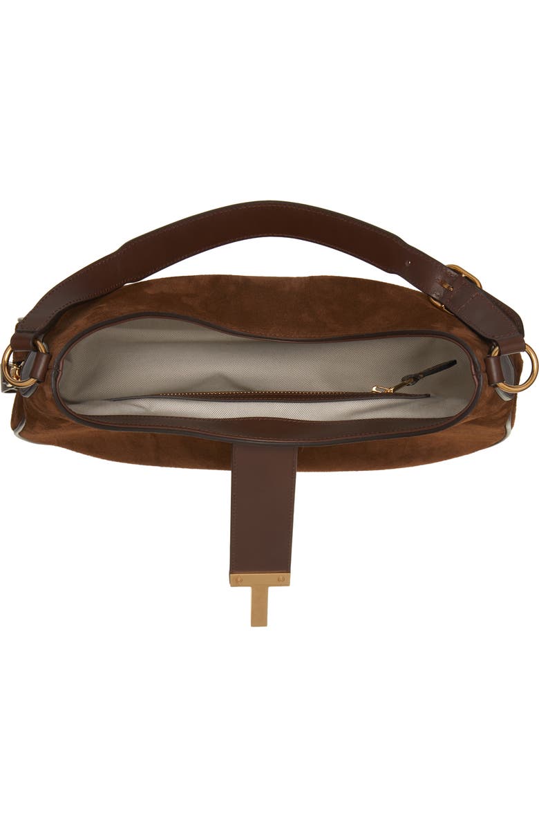 TOM FORD Monarch Medium Suede Hobo Bag, Alternate, color,