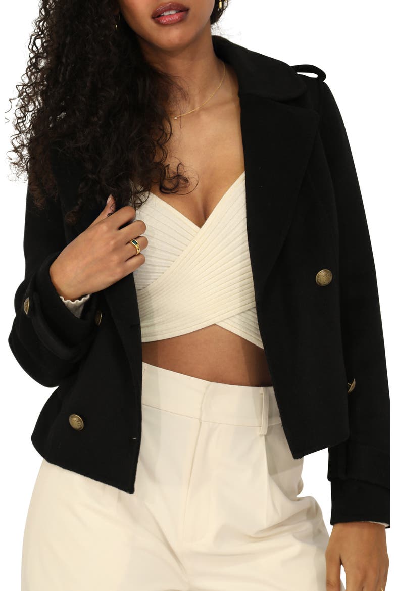 Better Off Military Peacoat, Main, color, Black