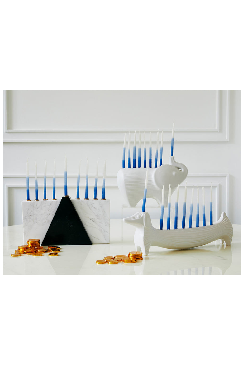 Elephant Menorah, Alternate, color, White