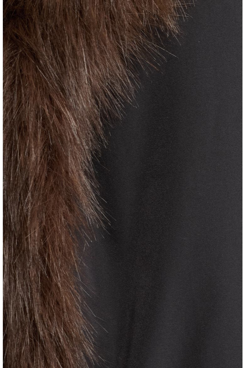 Nikki Faux Fur Collar Coat, Alternate, color, BLACK