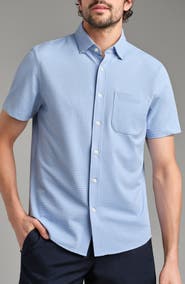 Rhone Commuter Seersucker Short Sleeve Button-Up Shirt