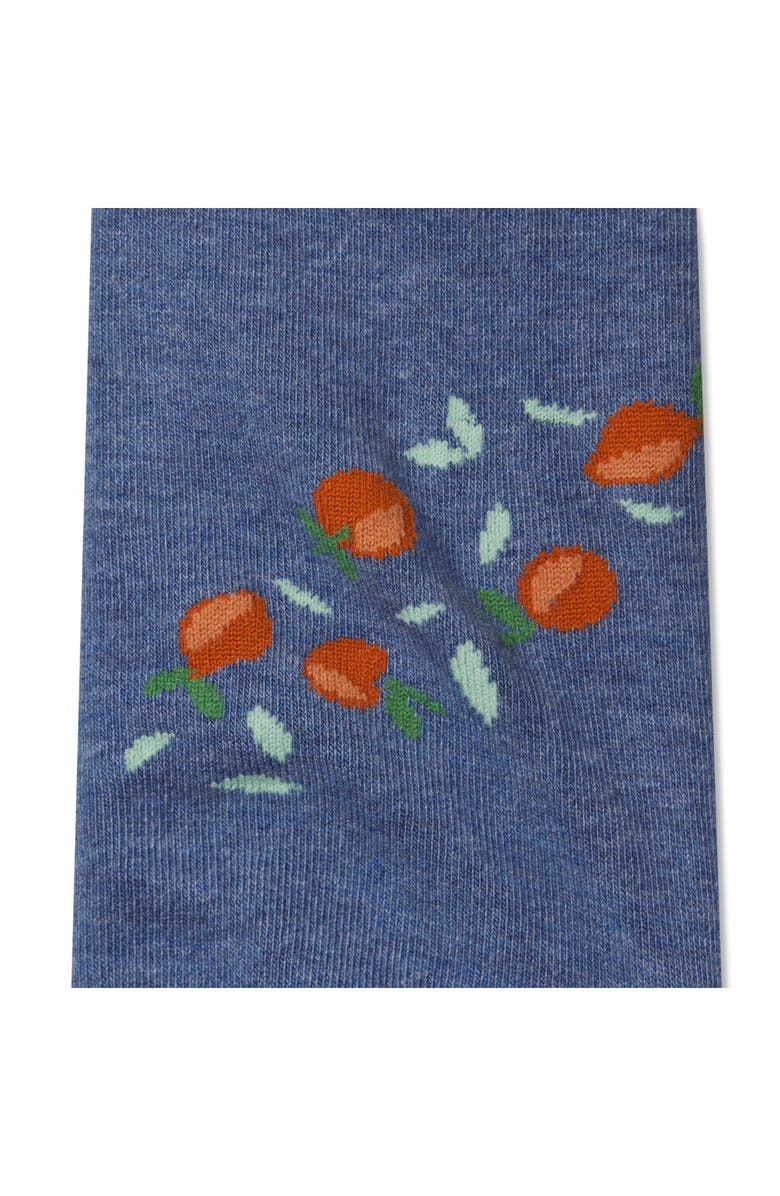 Bombas Tossed Oranges Rib Calf Socks, Alternate, color, Twilight