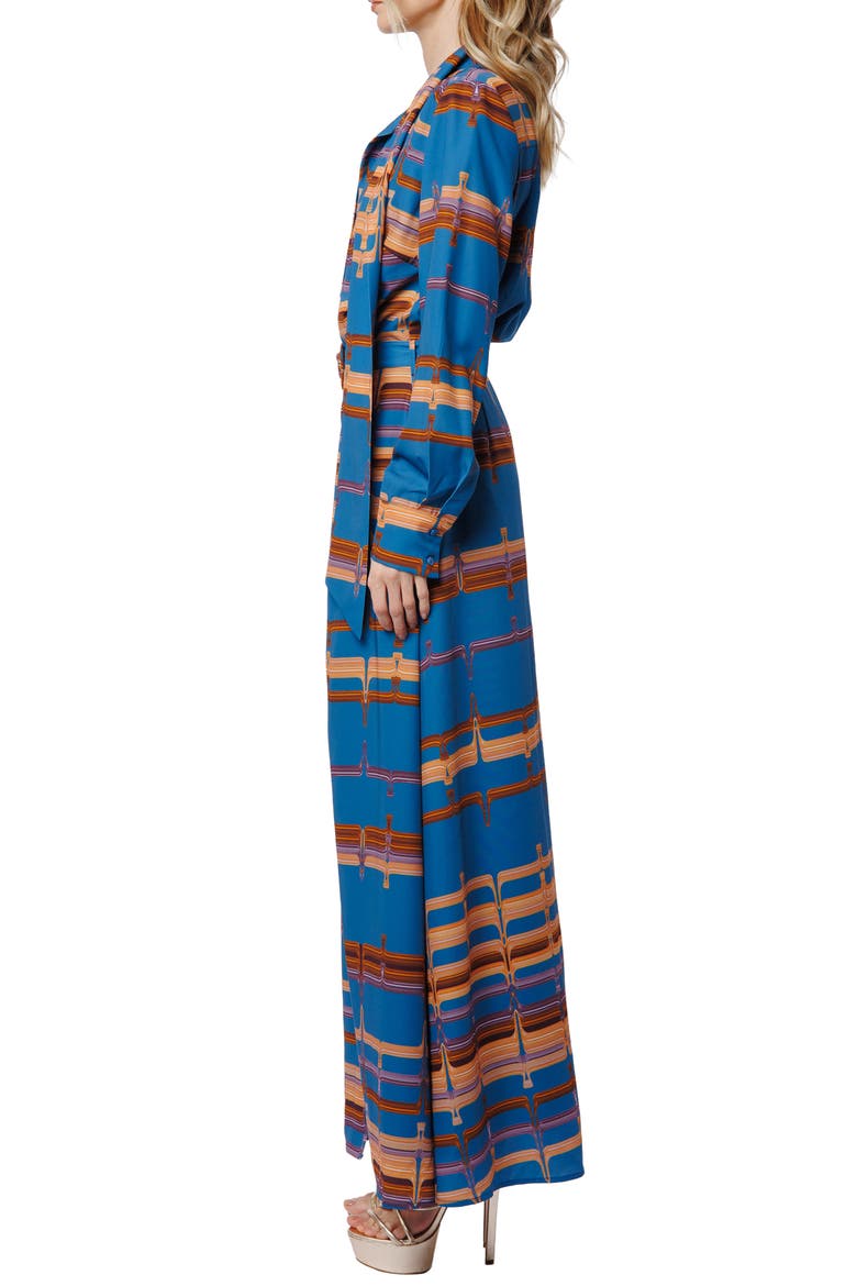 Jameela Belted Long Sleeve Maxi Shirt Dress, Alternate, color, BLUE