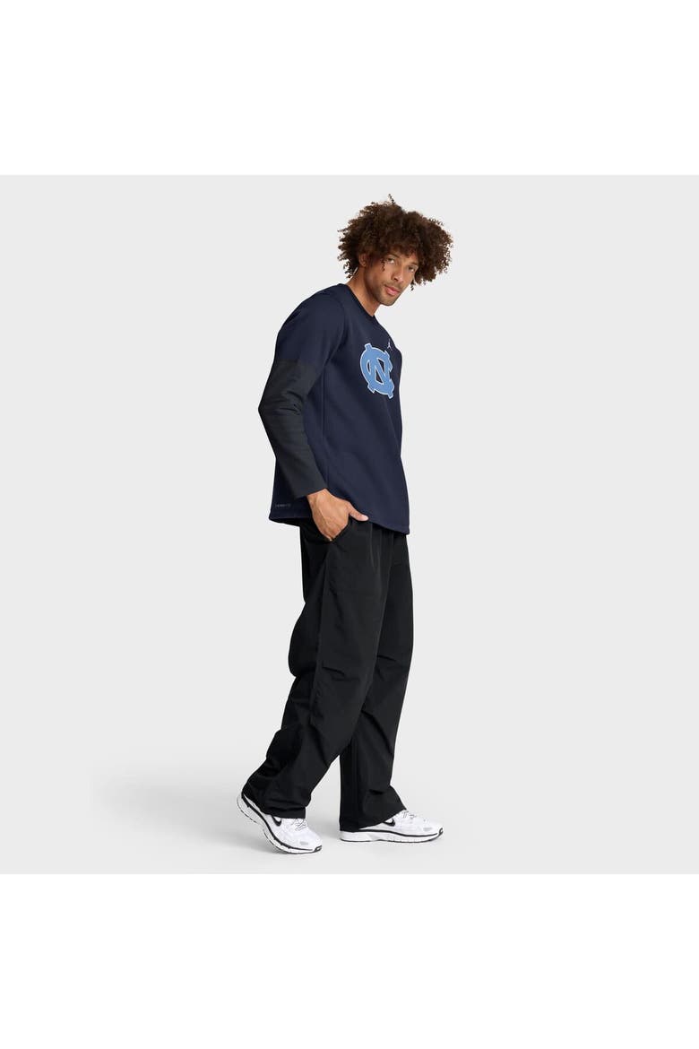 Men's Jordan Brand Navy North Carolina Tar Heels 2025 Sideline Coach Therma-FIT Long Sleeve T-Shirt, Alternate, color, Navy