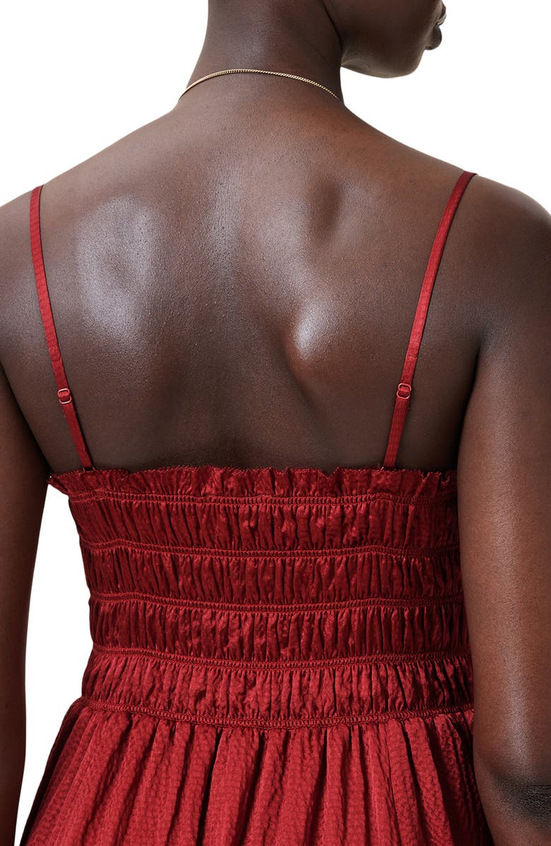 AllSaints Faelyn Sleeveless Silk Dress, Alternate, color, Rosewood Red