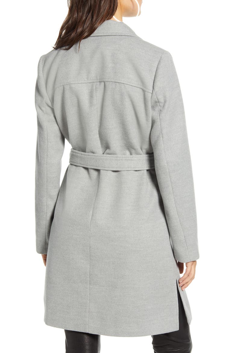 Keep Your Secrets Melton Belted Coat, Alternate, color, HEATHER GREY