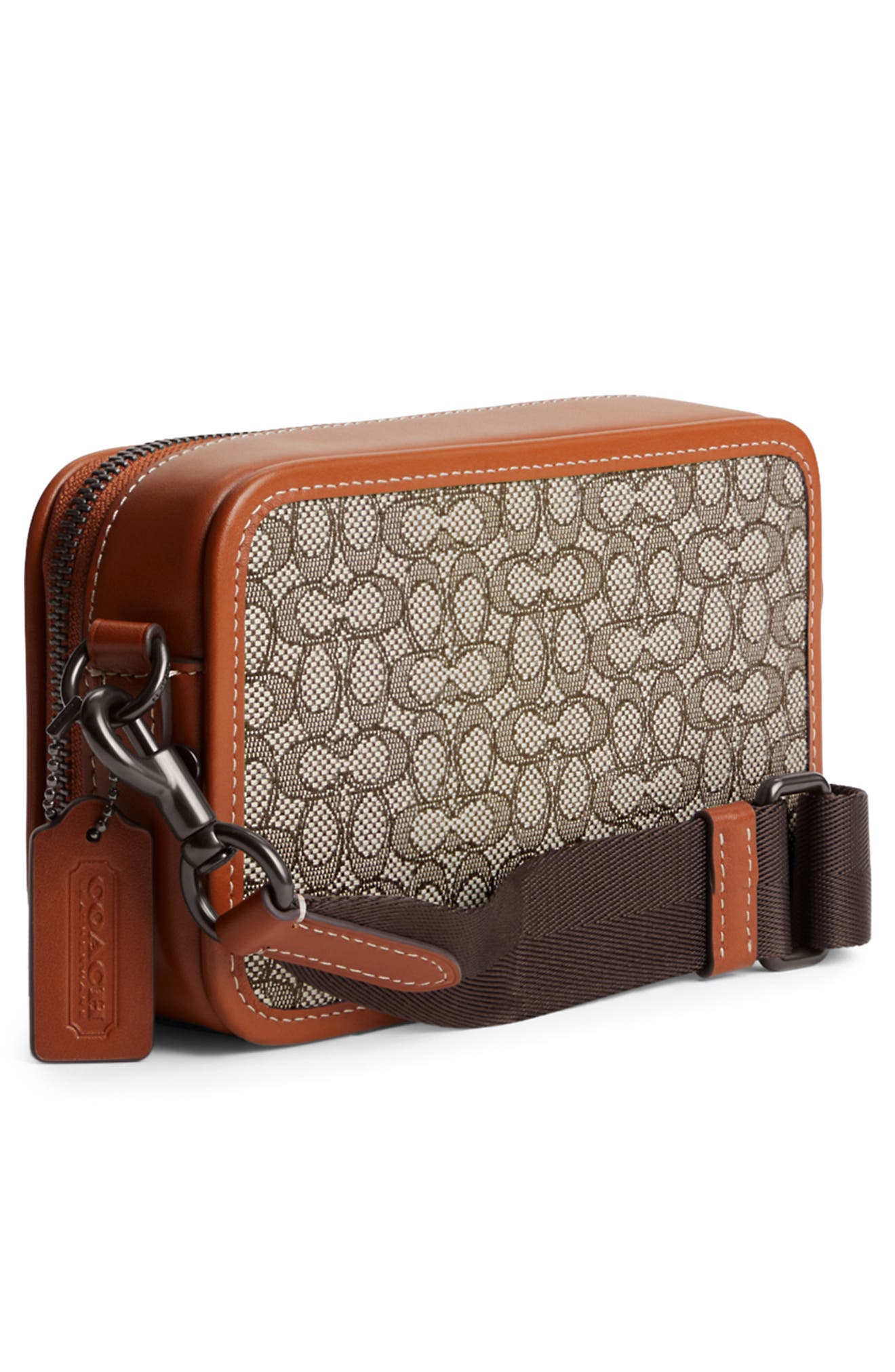 COACH Charter Micro Signature Jacquard & Leather Crossbody Bag, Alternate, color, 