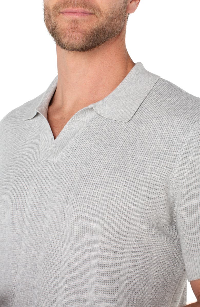 Liverpool Texture Stripe Polo Sweater, Alternate, color, Light Heather Grey