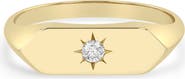 Zoë Chicco 14K Gold Diamond Flag Signet Ring