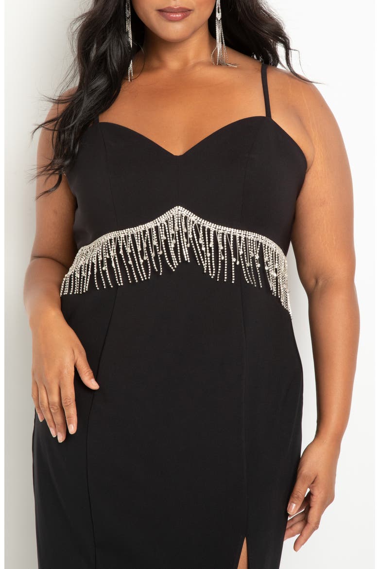 Collectors Embellished Midi Dress (Nordstrom Exclusive), Alternate, color, BLACK ONYX