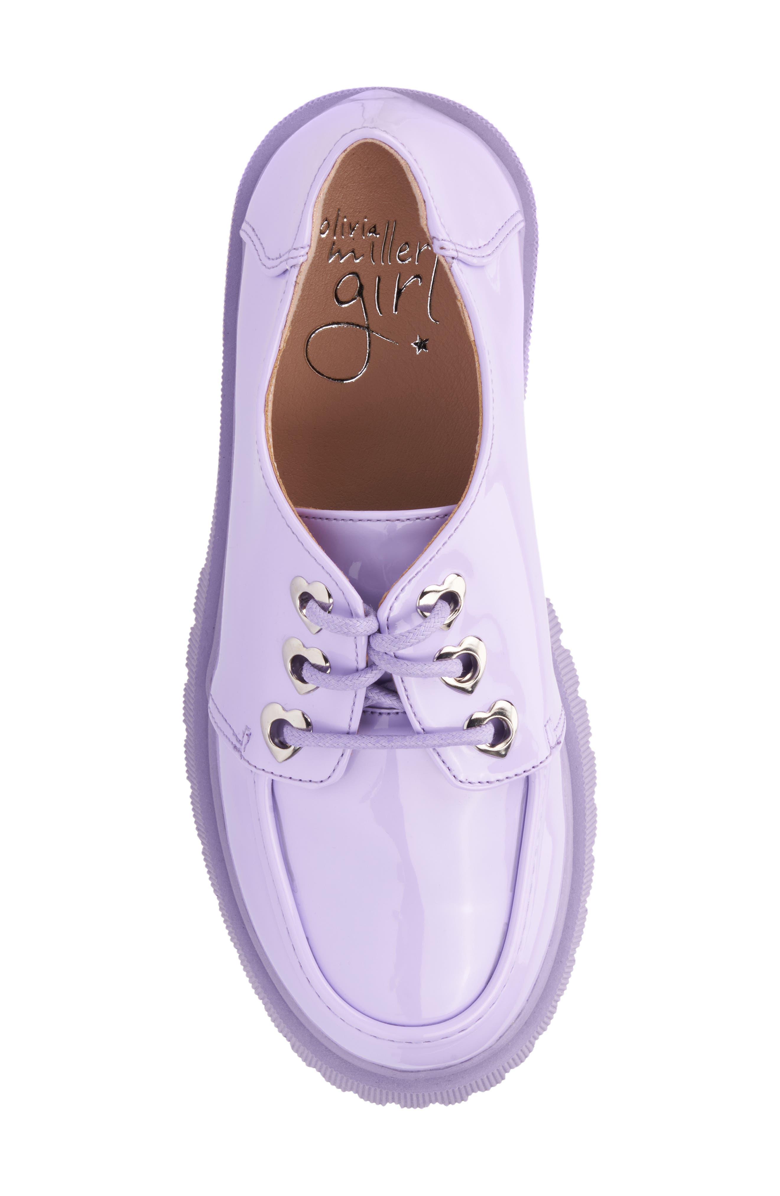 OLIVIA MILLER Kids' Lug Sole Patent Derby, Alternate, color, Purple