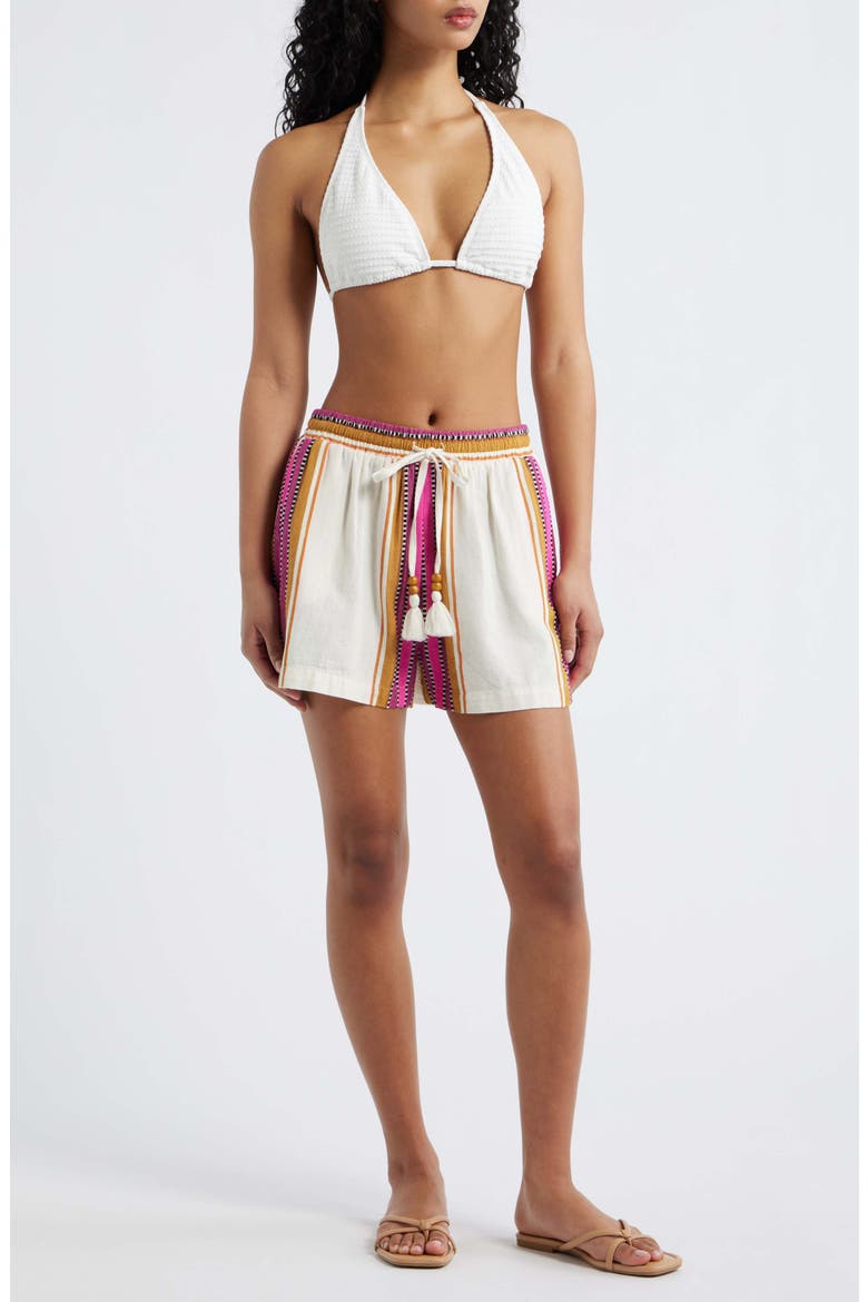 Cotton Blend Cover-Up Drawstring Shorts, Main, color, NATURAL PINK