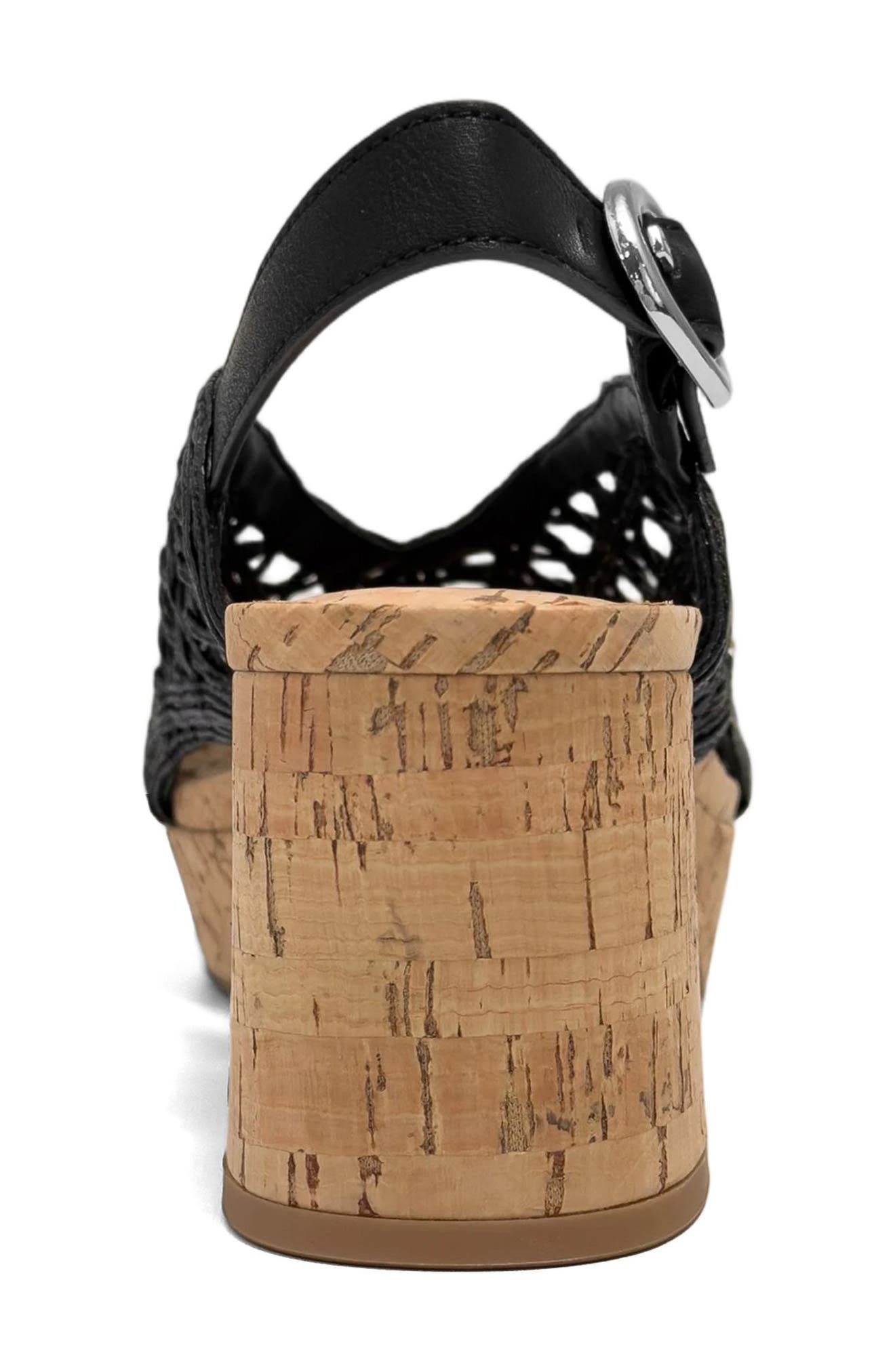 Clora Slingback Platform Sandal, Alternate, color, BLACK RAFFIA