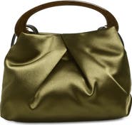 Dries Van Noten Pleated Satin Top Handle Bag