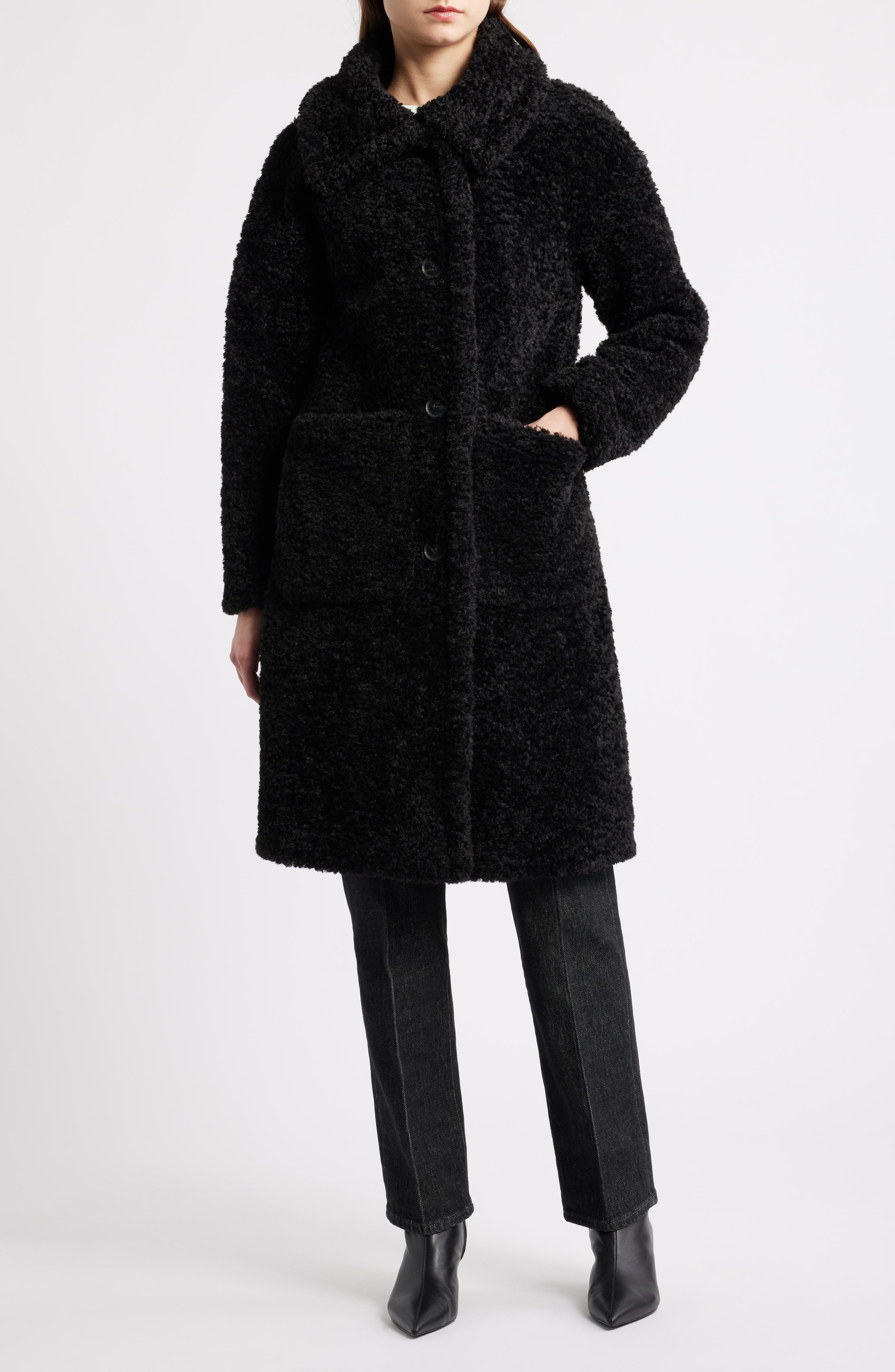 BCBG Long Teddy Coat