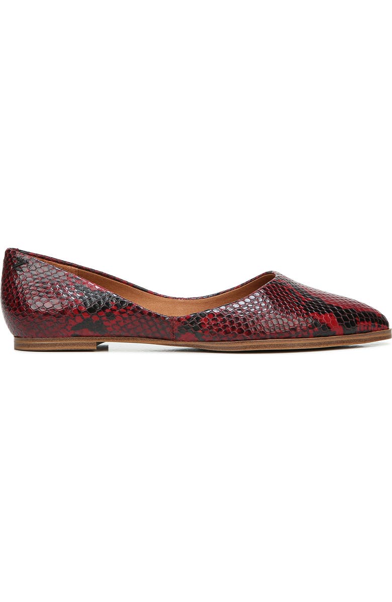 Zodiac Hill Pointy Toe Flat, Alternate, color, Red Leather