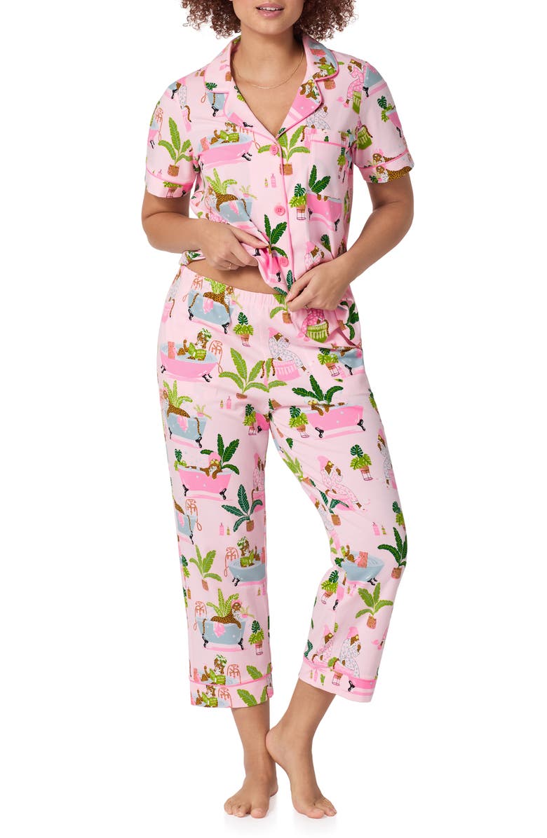 BedHead Pajamas Stretch Cotton Jersey Pajamas, Alternate, color, Spa Day