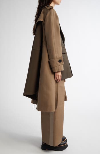 Sacai Mixed Media Trench Coat | Nordstrom