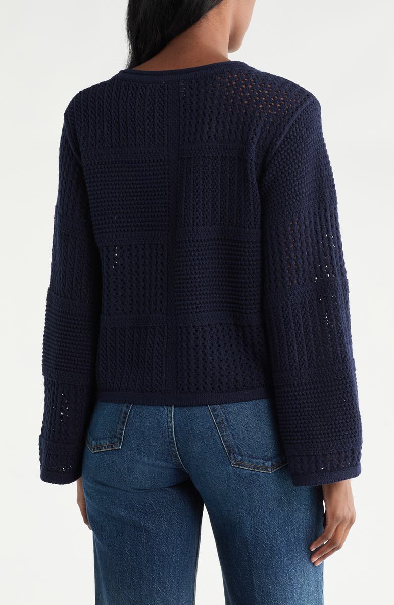 CYRUS Novelty Open Stitch Sweater, Alternate, color, Eclipse